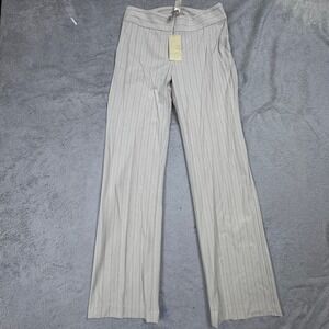 NWT Sigrid Olsen‎ Sport Women's Grey Pinstripe Trousers Size 6 (W30in. x L32in.)